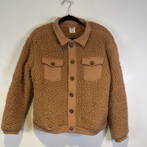 The Black Dog Camel/Tan Sherpa Button-Front Jacket